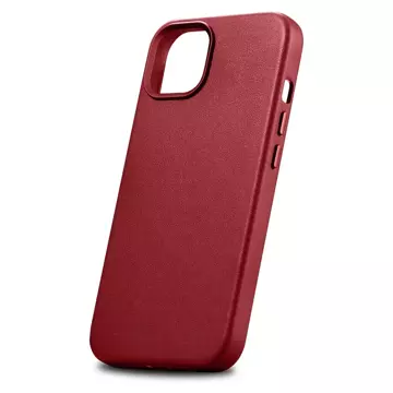 iCarer Case Leather Genuine Leather Phone Case for iPhone 14 Plus Red (MagSafe Compatible)