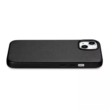 iCarer Case Leather cover for iPhone 14 Plus genuine leather case black (MagSafe compatible)