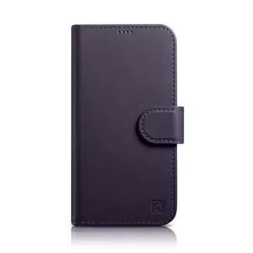 iCarer Wallet Case 2in1 Phone Case for iPhone 14 Plus Anti-RFID Leather Flip Cover Dark Purple