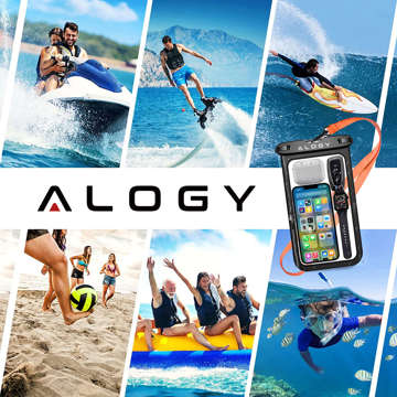 x2 Alogy Waterproof Case universal IPX8 waterproof bag for phone up to 9 inches and accessories Black