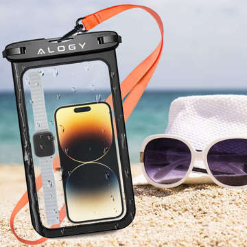 x2 Alogy Waterproof Case universal IPX8 waterproof bag for phone up to 9 inches and accessories Black