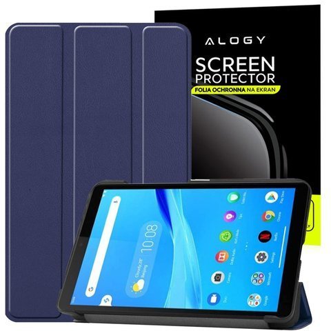 Alogy Book Cover Case für Lenovo Tab M7 TB-7305F Navy Blue Foil Stylus