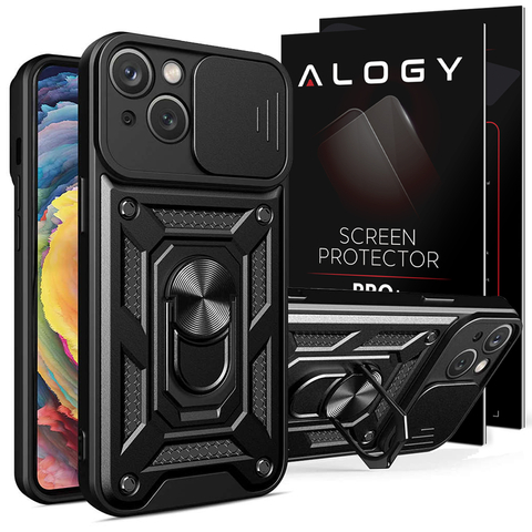 Alogy Camshield Stand Ring Case mit Kameraabdeckung für Apple iPhone 14 Plus Glass