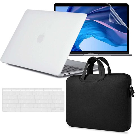 Alogy Hard Case Matt für Apple MacBook Air 13 M1 2021 Weiß Displayschutzfolie Tastatur Overlay Tasche