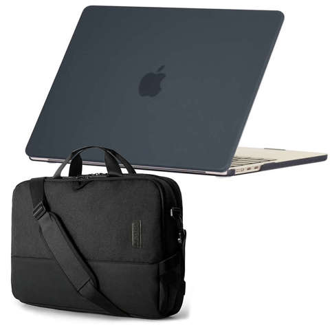 Alogy Hard Case für Apple Macbook Air 13 2022 M2 Matte Black Tasche bis 15.6"