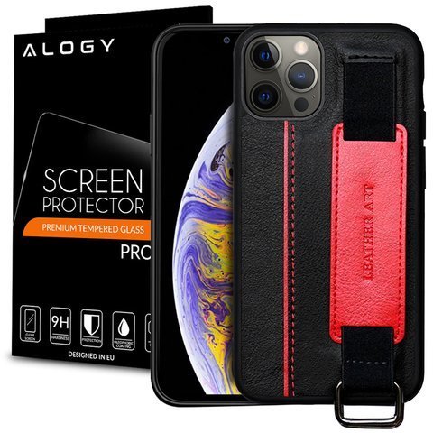 Alogy Ledertasche für Apple iPhone 12/12 Pro 6.1 Schwarz Glas