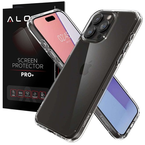 Hülle für iPhone 15 Pro Max Spigen Ultra Hybrid Case, Rückseite, kristallklares Glas