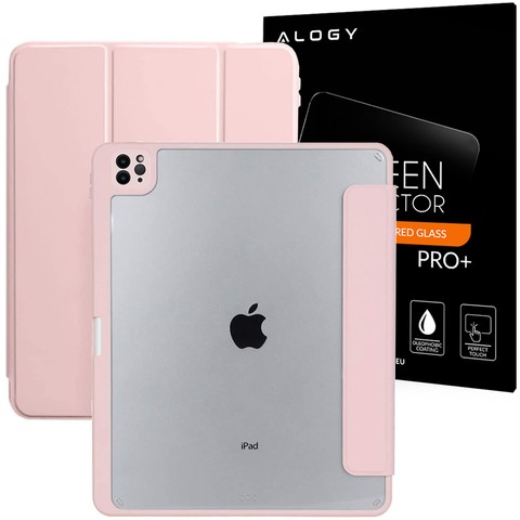 Magnetisches 2in1 Alogy Magnetisches Federmäppchen für Apple iPad Air 4 2020/5 2022 Rosa Glas