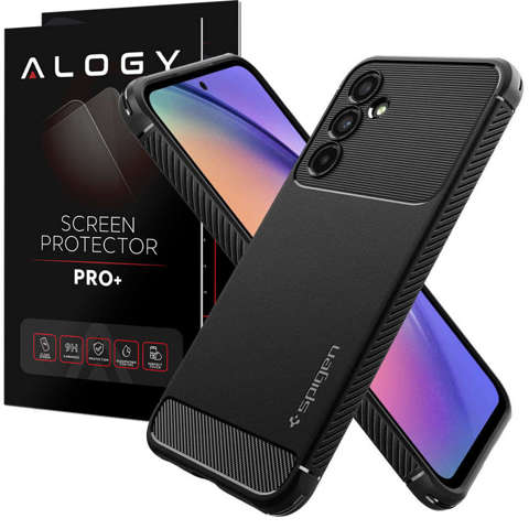 Spigen Rugged Armor Handyhülle Schutzhülle für Samsung Galaxy A54 5G Mattschwarzes Glas