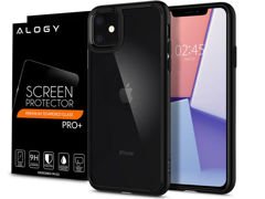 Spigen Ultra Hybrid Hülle für Apple iPhone 11 Aloga aus mattschwarzem Glas