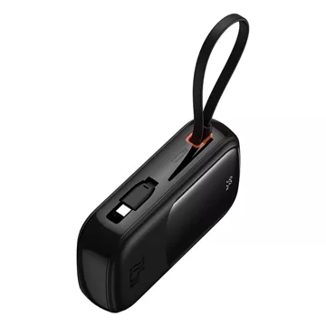 Powerbank Baseus Qpow Pro+ 20000mAh 22.5W z wbudowanym kablem USB-C i wyświetlaczem - czarny
