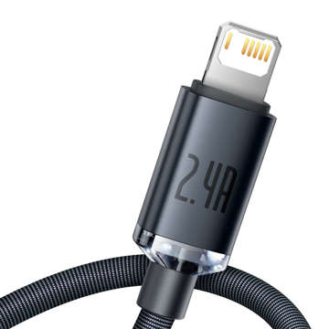 1,2 m Baseus Crystal-Kabel USB-Kabel für iPhone 2.4A Lightning Black
