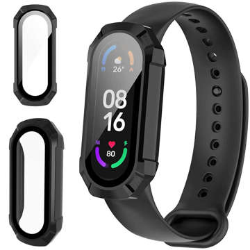 2-in-1-Schutzhülle mit integriertem Glas für Xiaomi Mi Band 7 / 7 NFC Alogy Classic Case Black