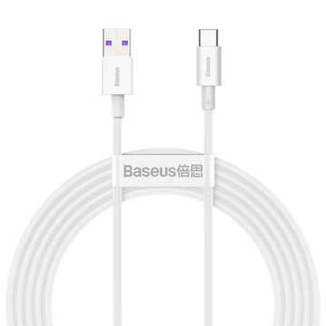 2m Baseus Superior Series USB zu USB-C Typ C 66W Kabel Weiß