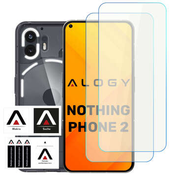 2x 9H gehärtetes Glas für Nothing Phone 2 Alogy PRO Displayschutzfolie