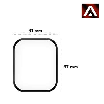 2x Alogy 3D Flexibles Glas für Apple Watch 7 41mm Schwarz