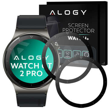 2x Alogy 3D Flexibles Glas für Huawei Watch GT 2 Pro Schwarz
