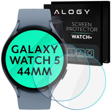 2x Alogy Displayschutzfolie aus gehärtetem Glas für Samsung Galaxy Watch 5 44mm