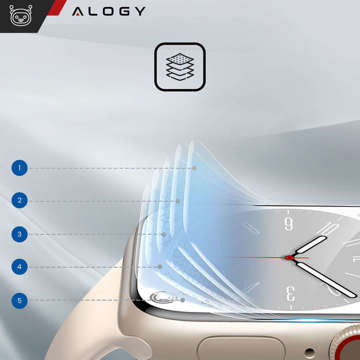 2x Alogy Hydrogel Smartwatch Schutzfolie für Apple Watch 8 45mm