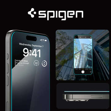 2x Panzerglas für iPhone 15 Pro Max Spigen Glas.TR „EZ FIT“ Klar