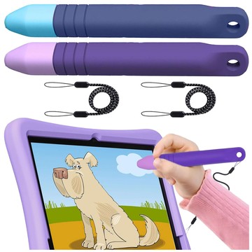 2x kapazitiver Touch-Eingabestift für Telefon-Tablet-Bildschirme Alogy Eingabestift für Kinder 10 cm Lila und Blau