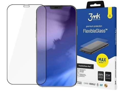 3mk Flexible Glass Max 7H Hybridglas für iPhone 12 Mini 5.4 Schwarz