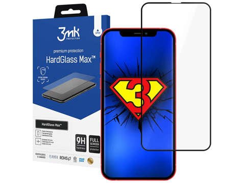 3mk HardGlass Max Panzerglas für Apple iPhone 13 Mini Schwarz