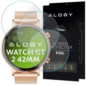 3x Alogy Hydrogel Displayschutzfolie für Huawei Watch GT 2 42mm