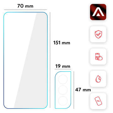 3x gehärtetes Glas 9H für den Bildschirm, 2x Glas für das Objektiv der Alogy Glass Pack Kamera für Galaxy S22 Plus