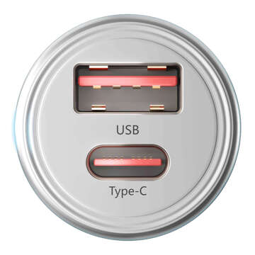 45W USB-Autoladegerät USB-C Typ C schnelles 3mk Hyper Car Charger Silber