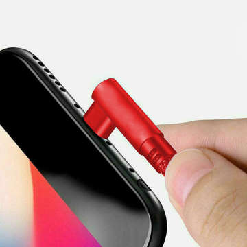 90 ° Winkelkabel USB zu USB-C Typ C Schnellladung QC-Übertragung 2m Rot