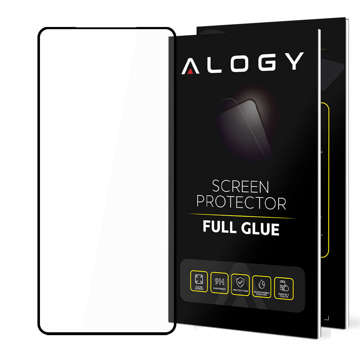 9H Alogy Full Glue Glas für hüllenfreundliche Hülle für Xiaomi Redmi Note 11 / 11s / Poco M4 Pro 4G Schwarz