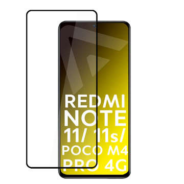 9H Alogy Full Glue Glas für hüllenfreundliche Hülle für Xiaomi Redmi Note 11 / 11s / Poco M4 Pro 4G Schwarz