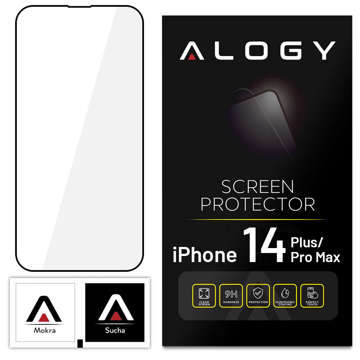 9H Alogy Full Glue Hartglas für hüllenfreundliche Hülle für Apple iPhone 14 Plus / 14 Pro Max