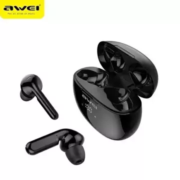 AWEI Bluetooth 5.0 Kopfhörer T15P TWS Dockingstation schwarz/schwarz