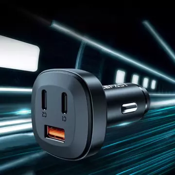 Acefast Autoladegerät 66W 2x USB Typ C / USB, PPS, Power Delivery, Quick Charge 4.0, AFC, FCP, SCP schwarz (B3 schwarz)