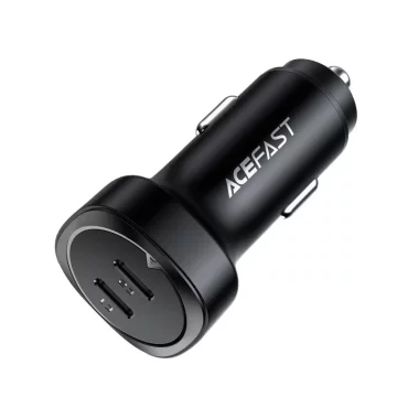 Acefast Autoladegerät 72W 2x USB Typ C, PPS, Power Delivery, Quick Charge 3.0, AFC, FCP schwarz (B2 schwarz)