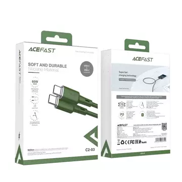 Acefast Kabel USB Typ C - USB Typ C 1,2m, 60W (20V / 3A) grün (C2-03 oliver green)