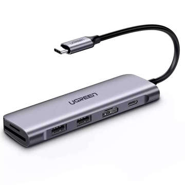 Adapter 6w1 UGREEN CM195 ​​Hub USB-C für 2x USB 3.0, HDMI, SD/microSD, 100W (klein)