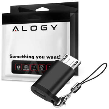 Adapter Alogy Steckerkonverter USB-C Typ C auf Micro USB 3.0 Schwarz