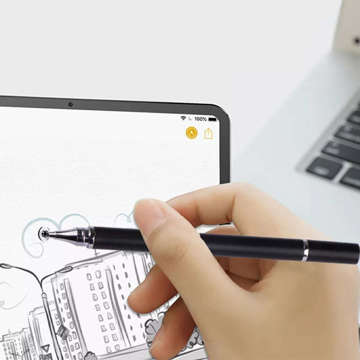 Alogy 2-in-1 kapazitiver Touch-Stift für Telefon-Tablet-Bildschirm mit Stift Schwarz