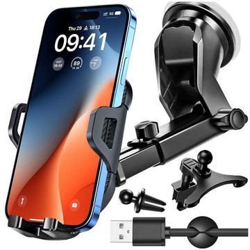 Alogy 3-in-1-Autotelefonhalter für die Windschutzscheibe, das Armaturenbrett, den Cockpit-Organizer