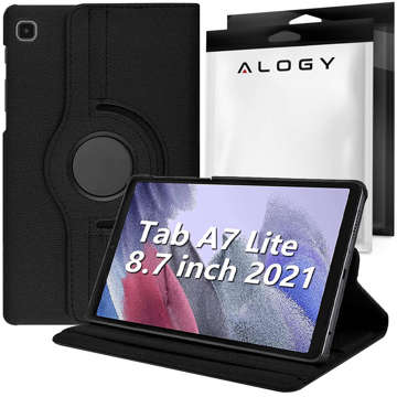 Alogy 360 Rotary Tablet Hülle für Samsung Galaxy Tab A7 Lite 8.7 SM-T220, SM-T225 Schwarz