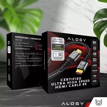 Alogy 8K 60Hz 48GBps 3m HDMI 2.1 Kabel Schwarz