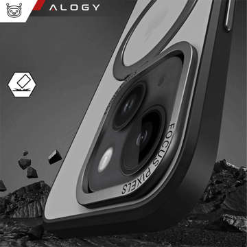 Alogy Armored Stand Ring Case Schutzhülle für MagSafe für Apple iPhone 14 Plus Schwarz