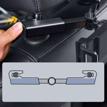 Alogy Auto-Kopfstützenhalterung für Telefon/Tablet 4,7-12,9" schwarz