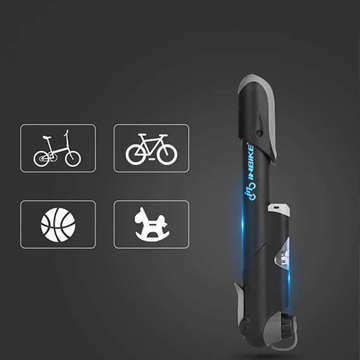 Alogy Bike Pump manuelle Fahrradpumpe mit Luftdruckmesser Schwarz