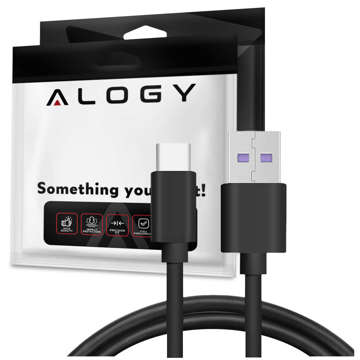 Alogy Cable Fast USB-A auf USB-C Typ C 5 A 1 m schwarzer Organizer