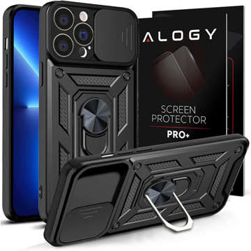 Alogy Camshield Stand Ring Case mit Kameraabdeckung für Apple iPhone 13 Pro Glass