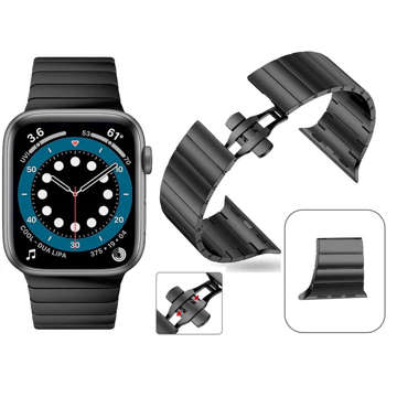 Alogy Edelstahlarmband für Apple Watch 38/40 / 41mm Schwarz